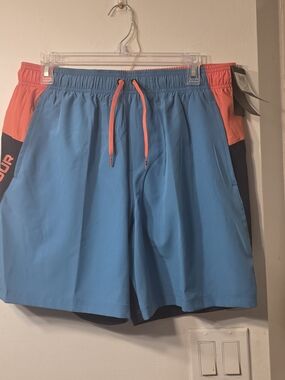 Under Armour Blue and Coral Men’s Swim Shorts